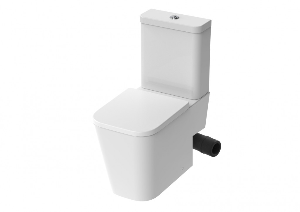 MATTEO close coupled right hand soil exit WC pan rimless