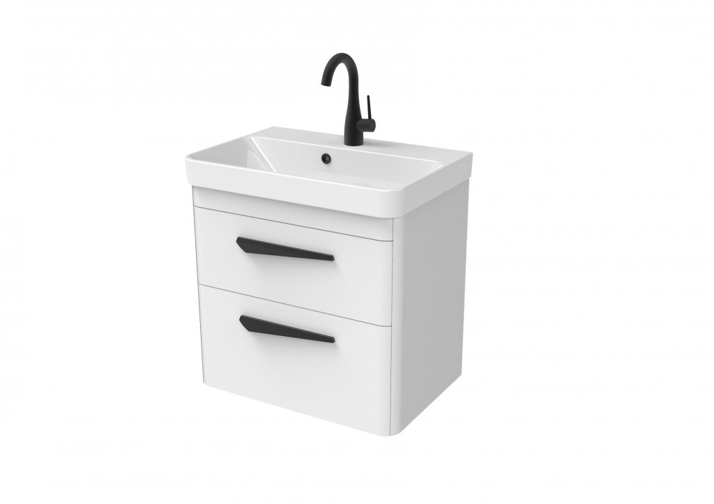 HYDE 55cm 2 Drawer Wall Mounted Unit Matte White