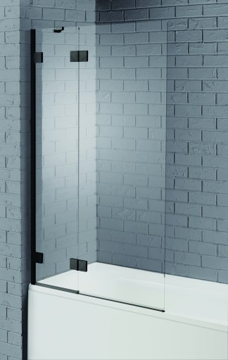 V8AQ6002-BLKV8 Hinged Bath Screen Black